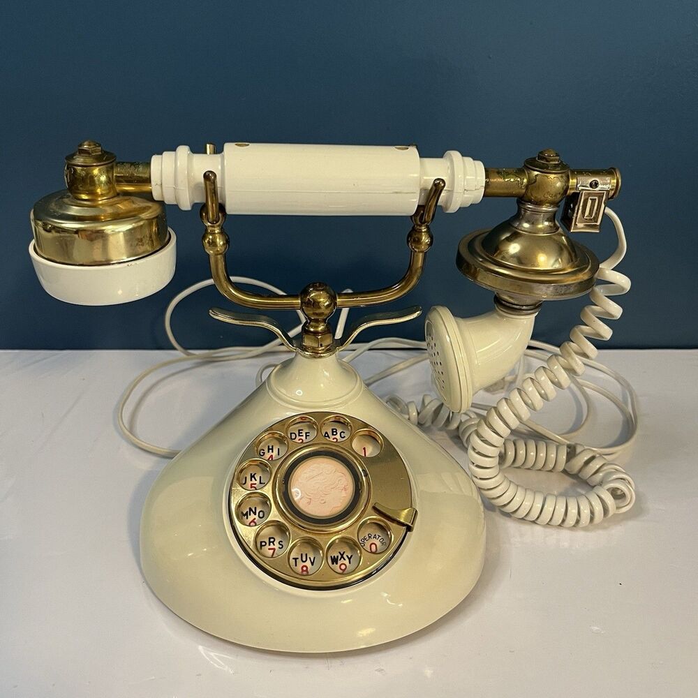 Radio Shack French Style Rotary Telephone Ivory Vintage Desk Phone Tested